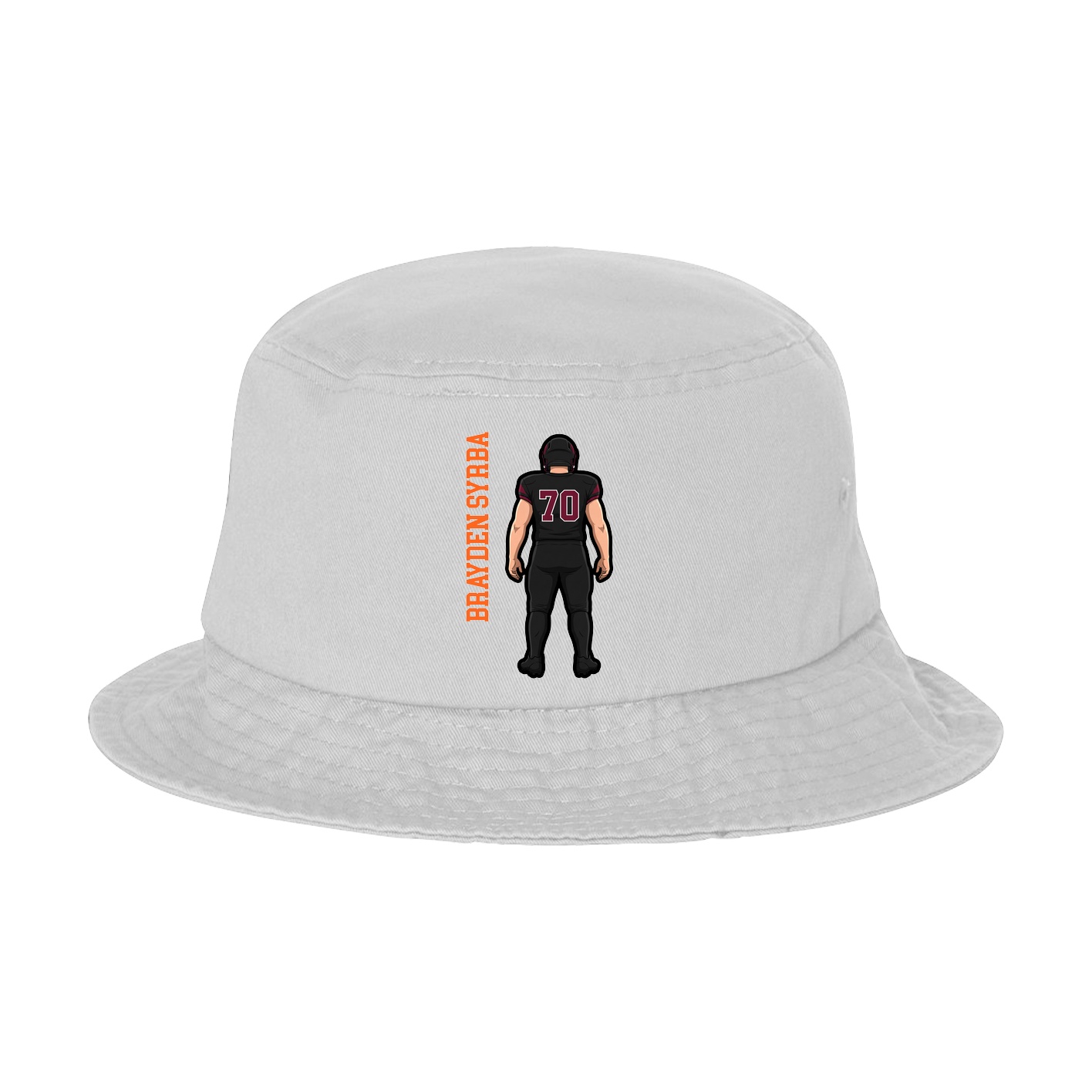 Bucket Cap — Name Vertical in White