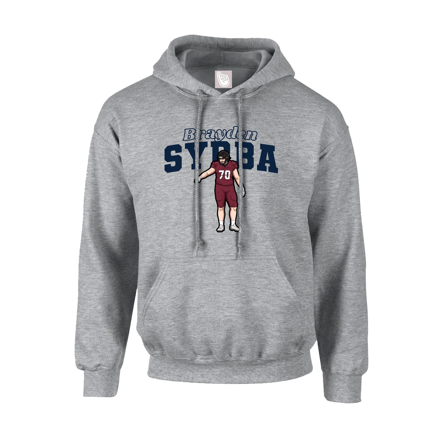 Youth Hoodie — Name Arch in Grey