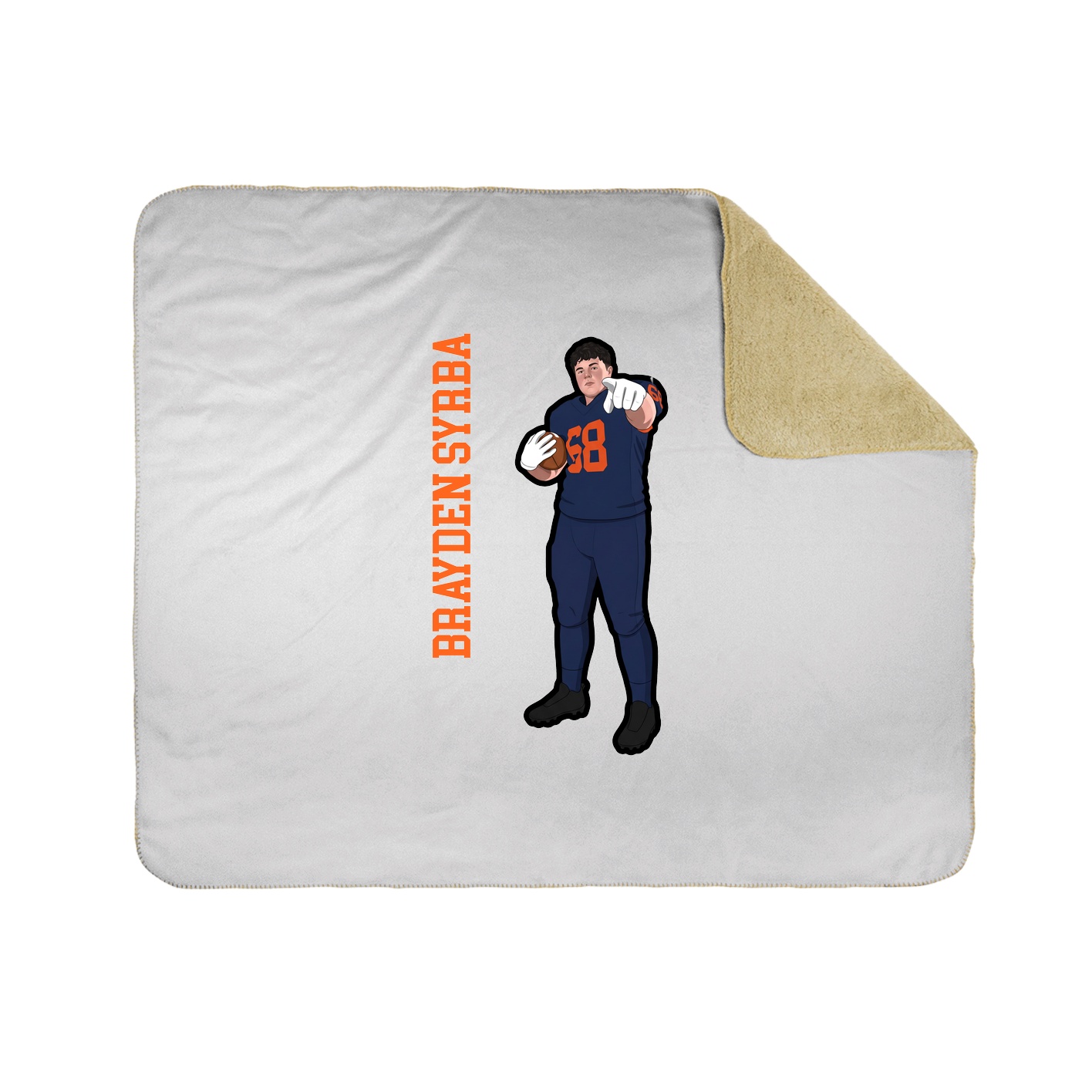 Throw Blanket — Name Vertical in White