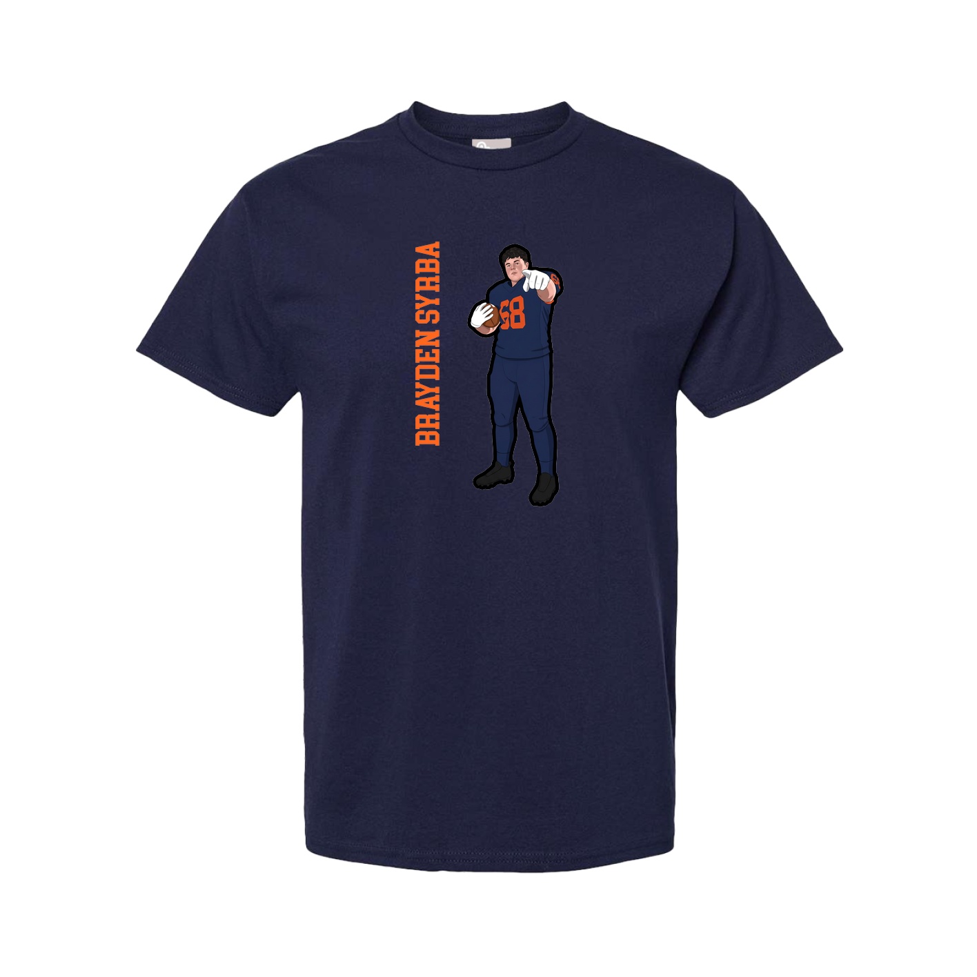 Tee — Name Vertical in Navy