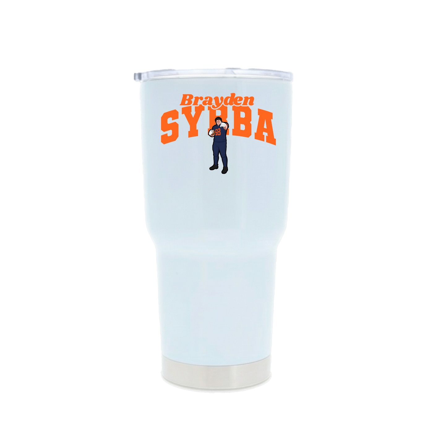 30oz Stainless Steel Tumbler — Signature Arch in White