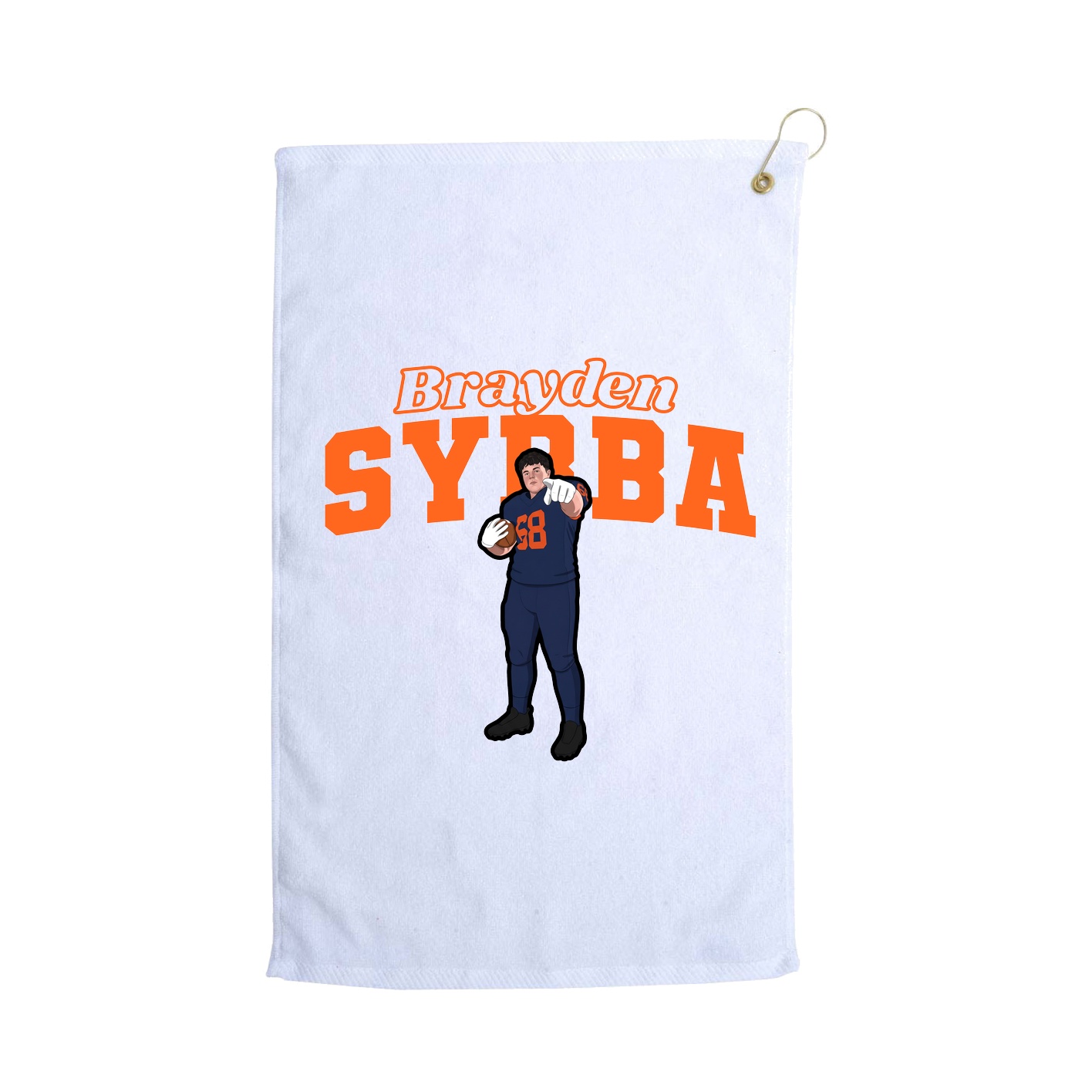 Golf Towel — Name Arch in White