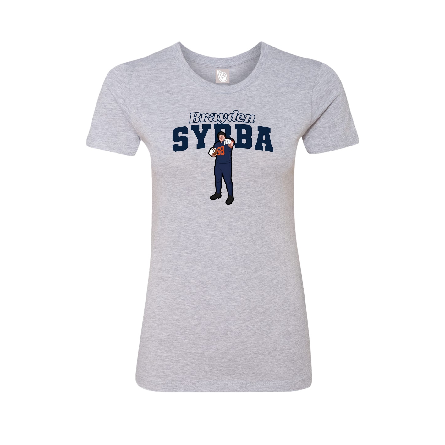 Fitted Women's Tee — Name Arch in Grey