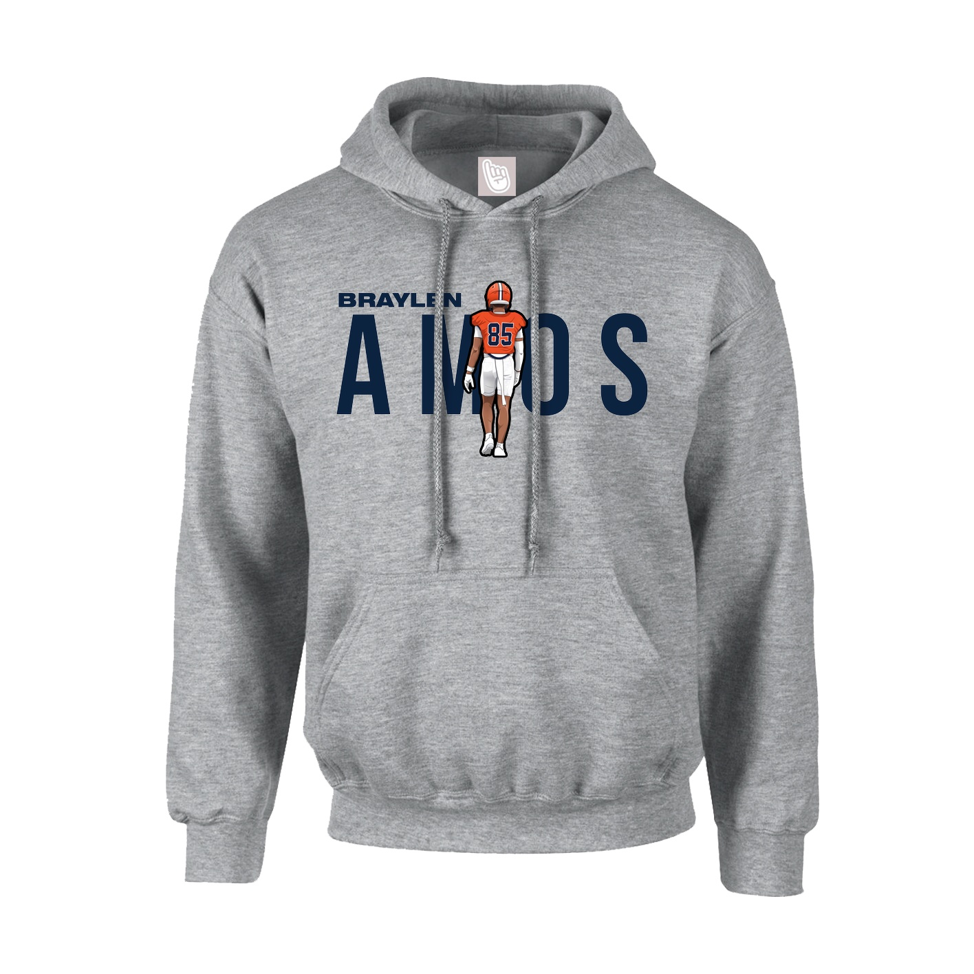 Youth Hoodie — Player Name in Grey