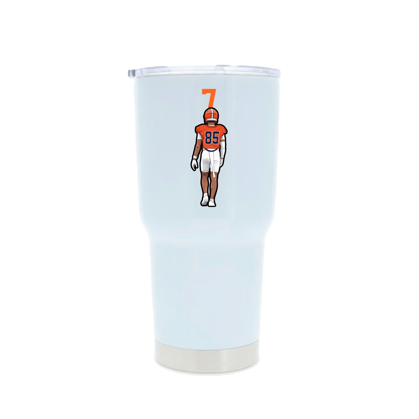 30oz Stainless Steel Tumbler — Number Top in White