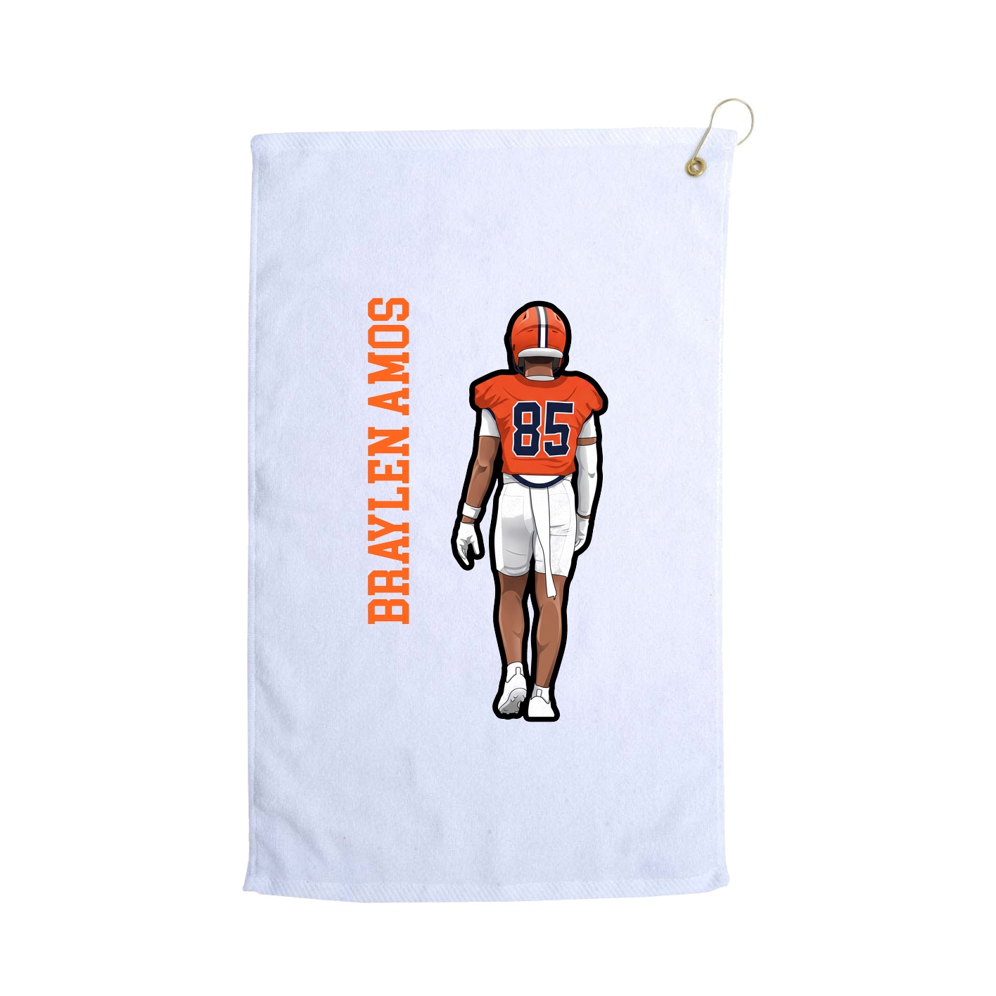 Golf Towel — Name Vertical in White