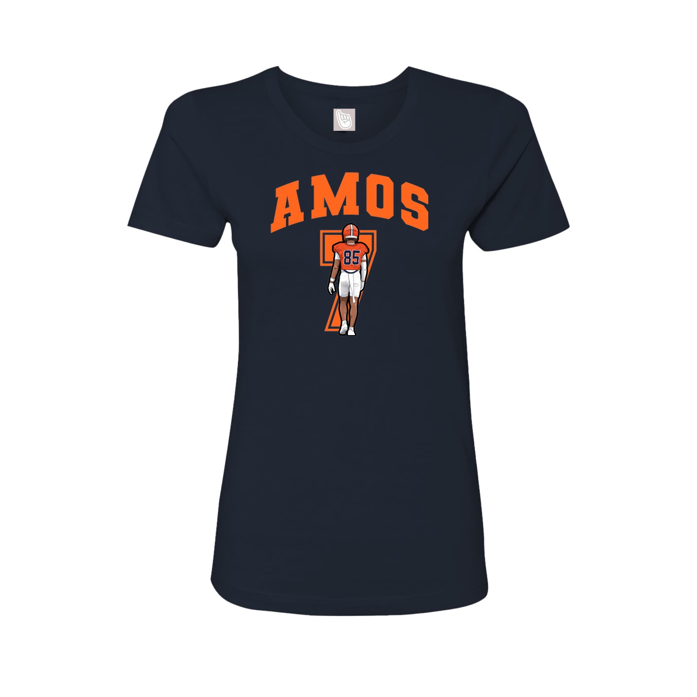 Fitted Women's Tee — Number in Navy