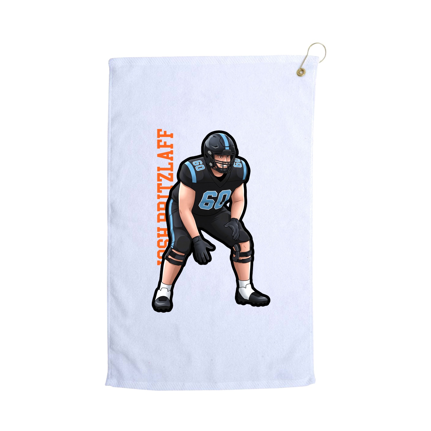 Golf Towel — Name Vertical in White