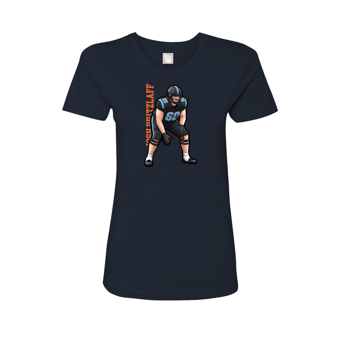Fitted Women's Tee — Name Vertical in Navy