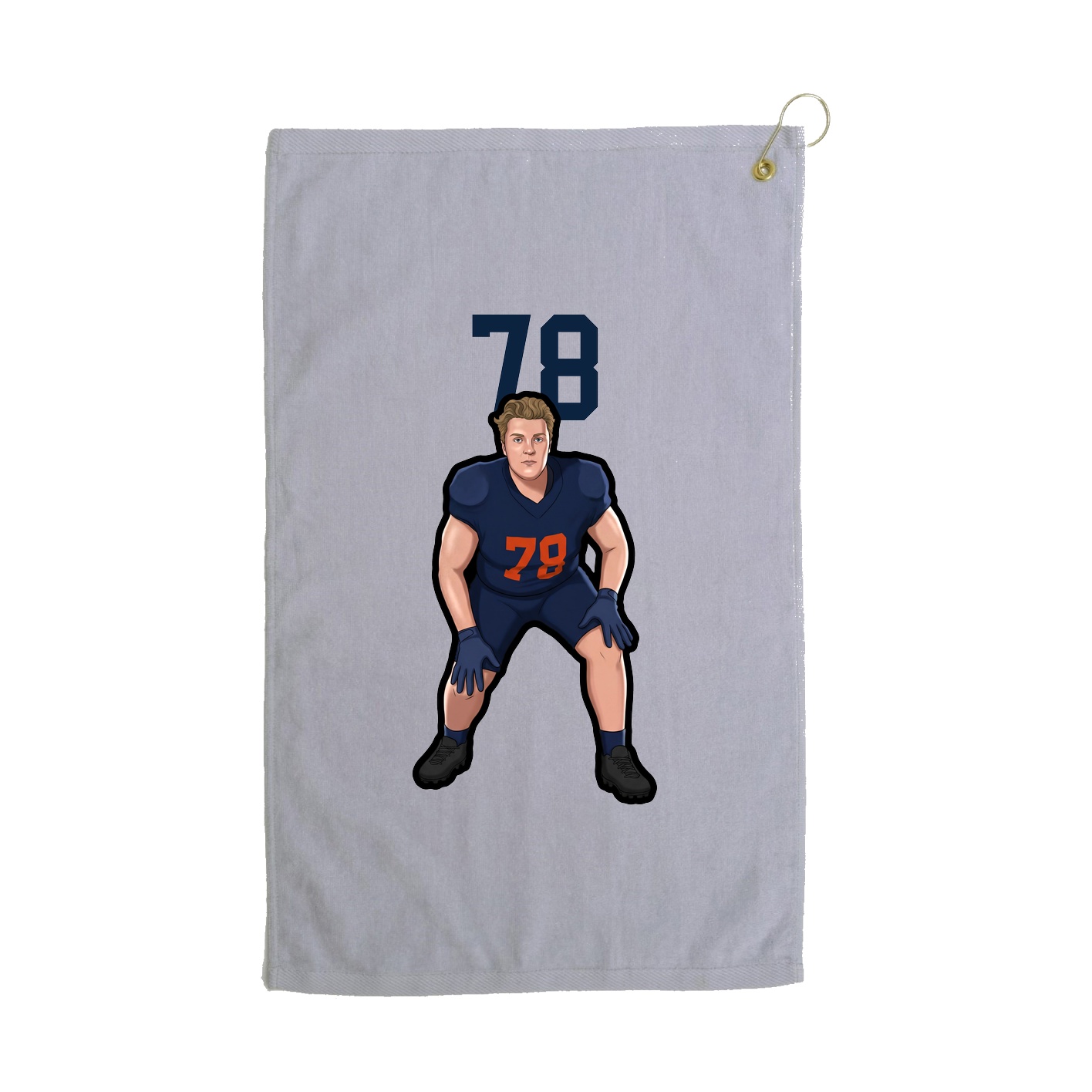 Golf Towel — Number Top in Grey