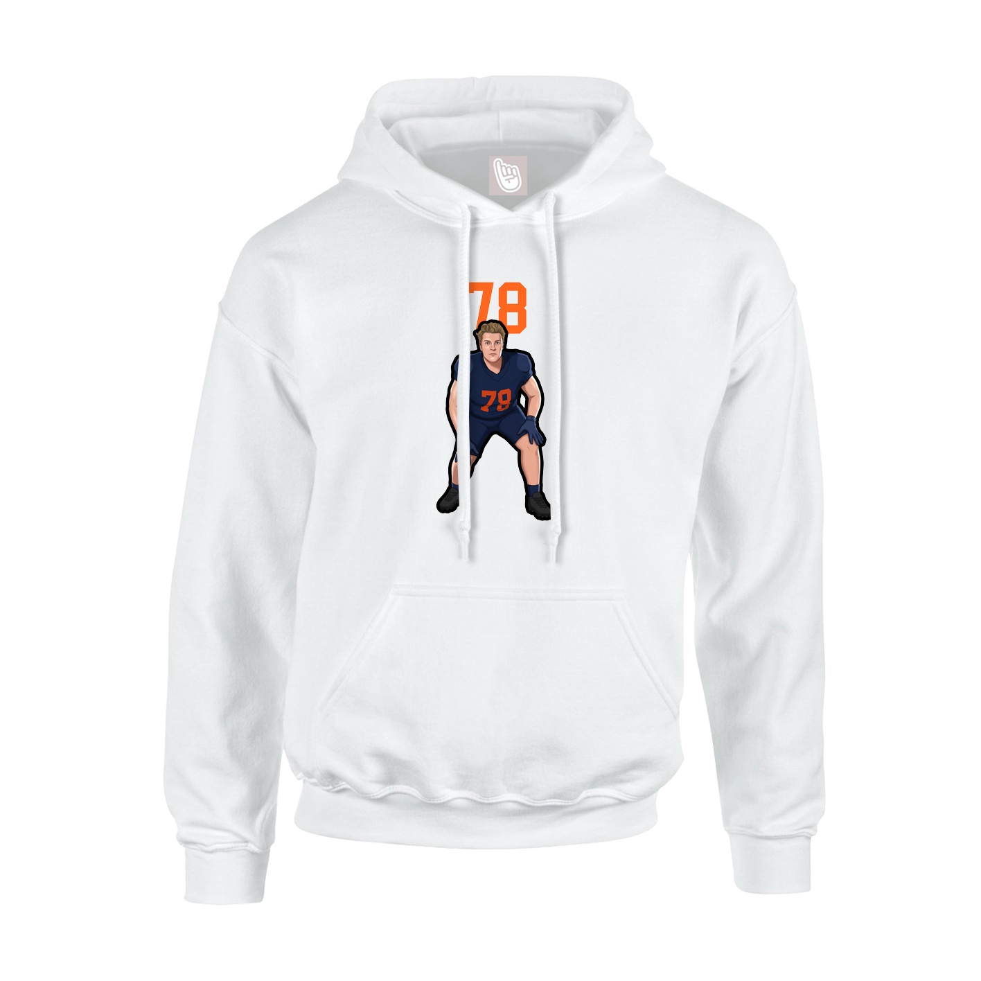 Hoodie — Number Top in White
