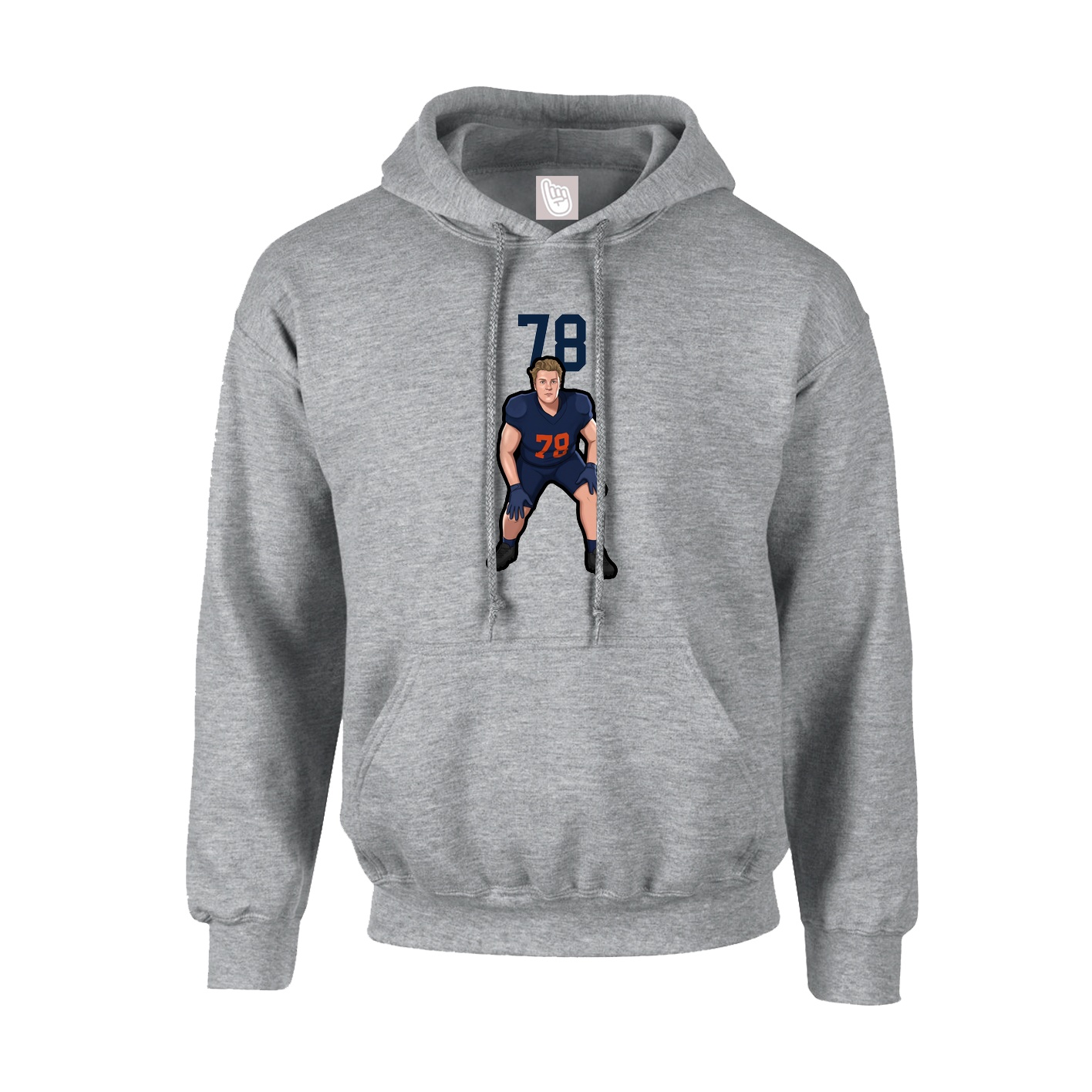 Youth Hoodie — Number Top in Grey