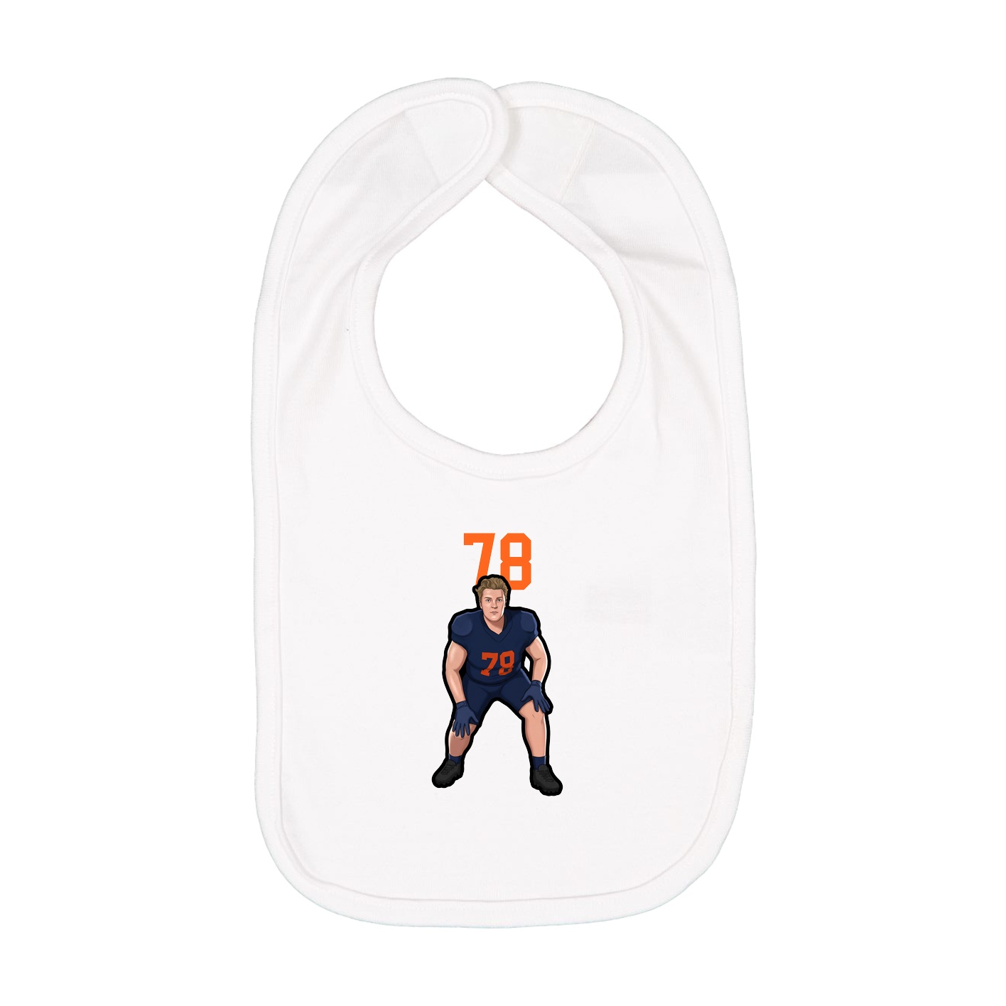 Infant Bib — Number Top in White