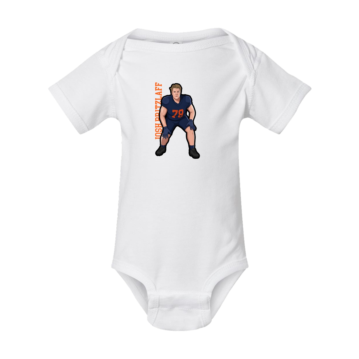 Baby Onesie — Name Vertical in White