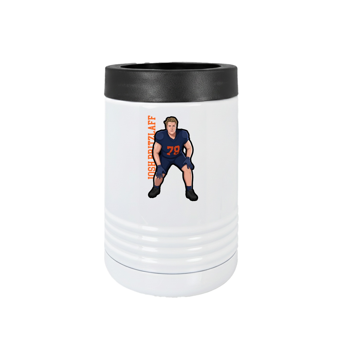 Beverage Holder — Name Vertical in White