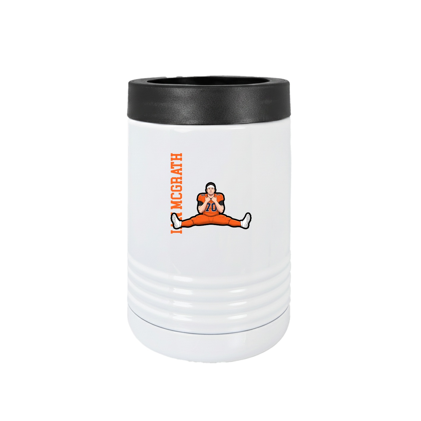 Beverage Holder — Name Vertical in White