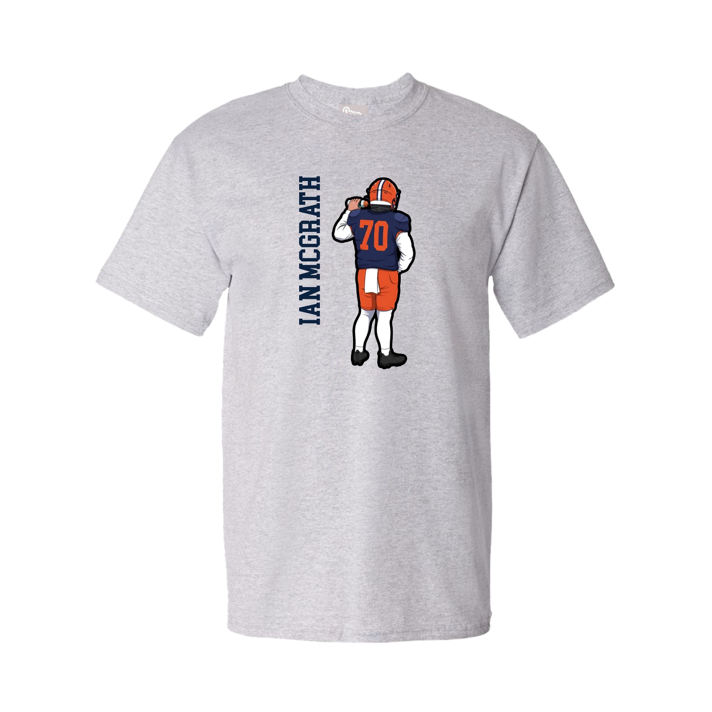 Tee — Name Vertical in Grey