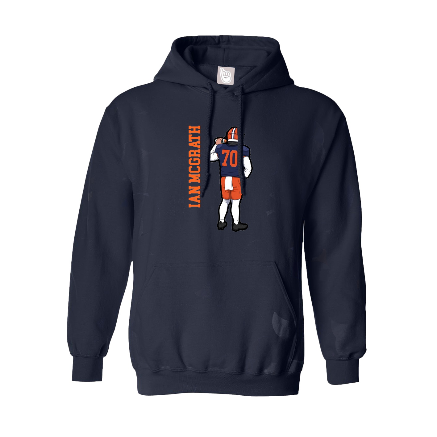 Youth Hoodie — Name Vertical in Navy