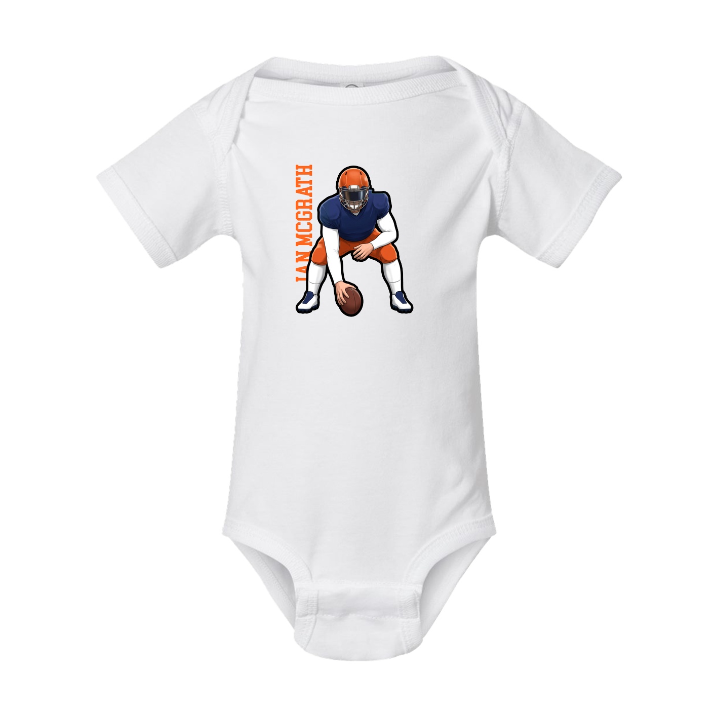 Baby Onesie — Name Vertical in White