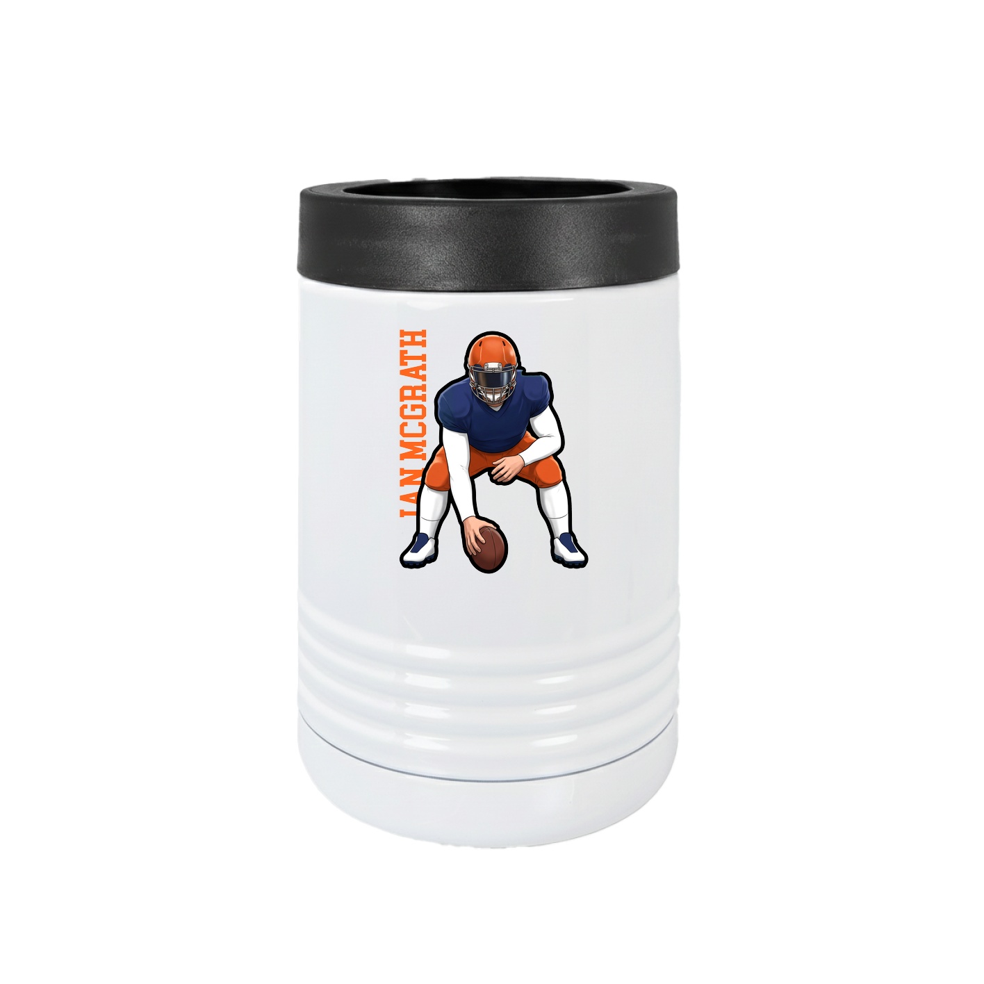 Beverage Holder — Name Vertical in White