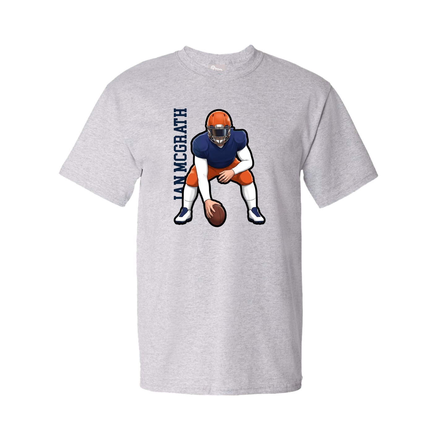 Youth Tee — Name Vertical in Grey
