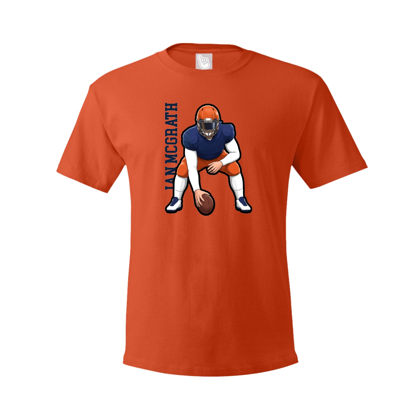 Youth Tee — Name Vertical in Orange