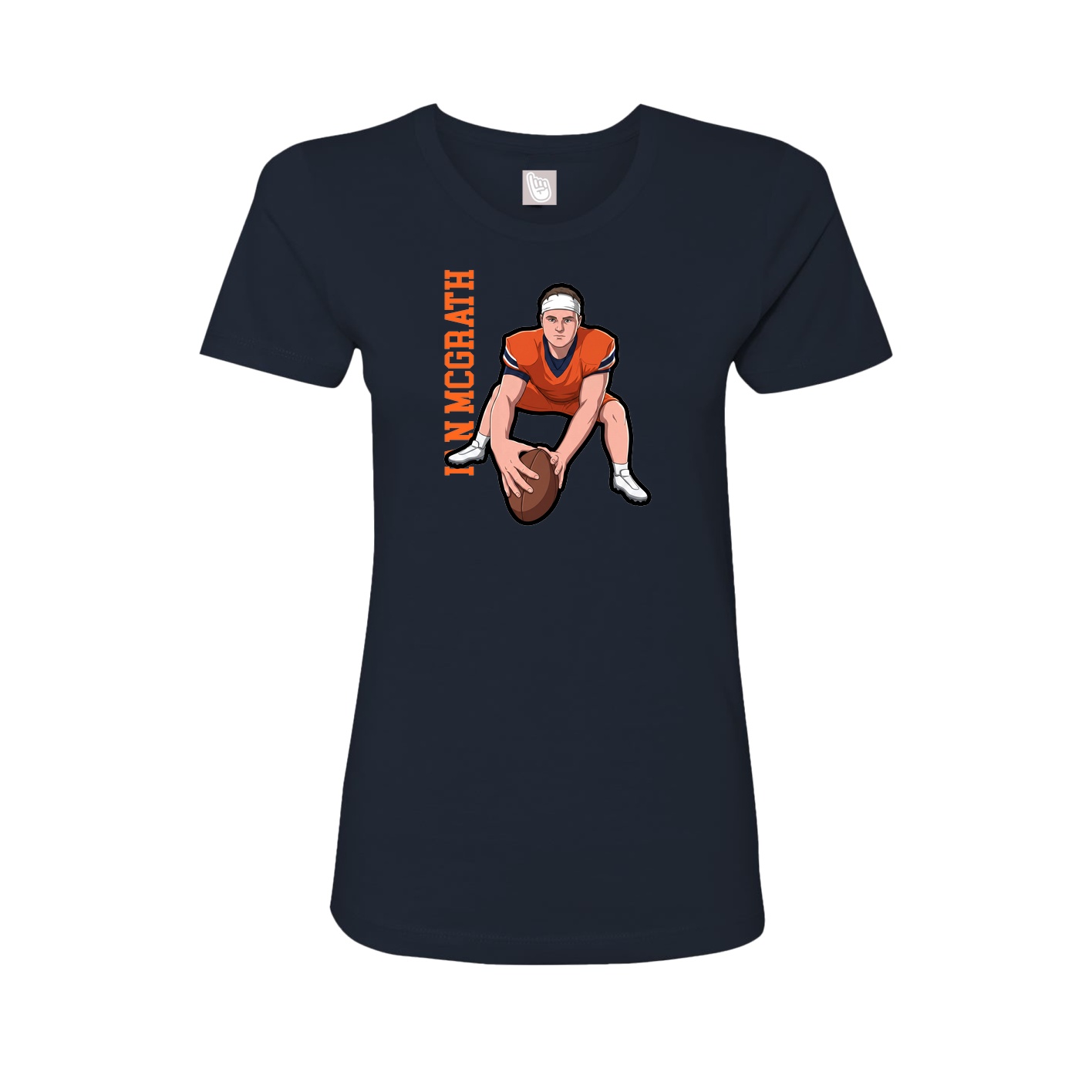 Womens Tee — Name Vertical in Navy