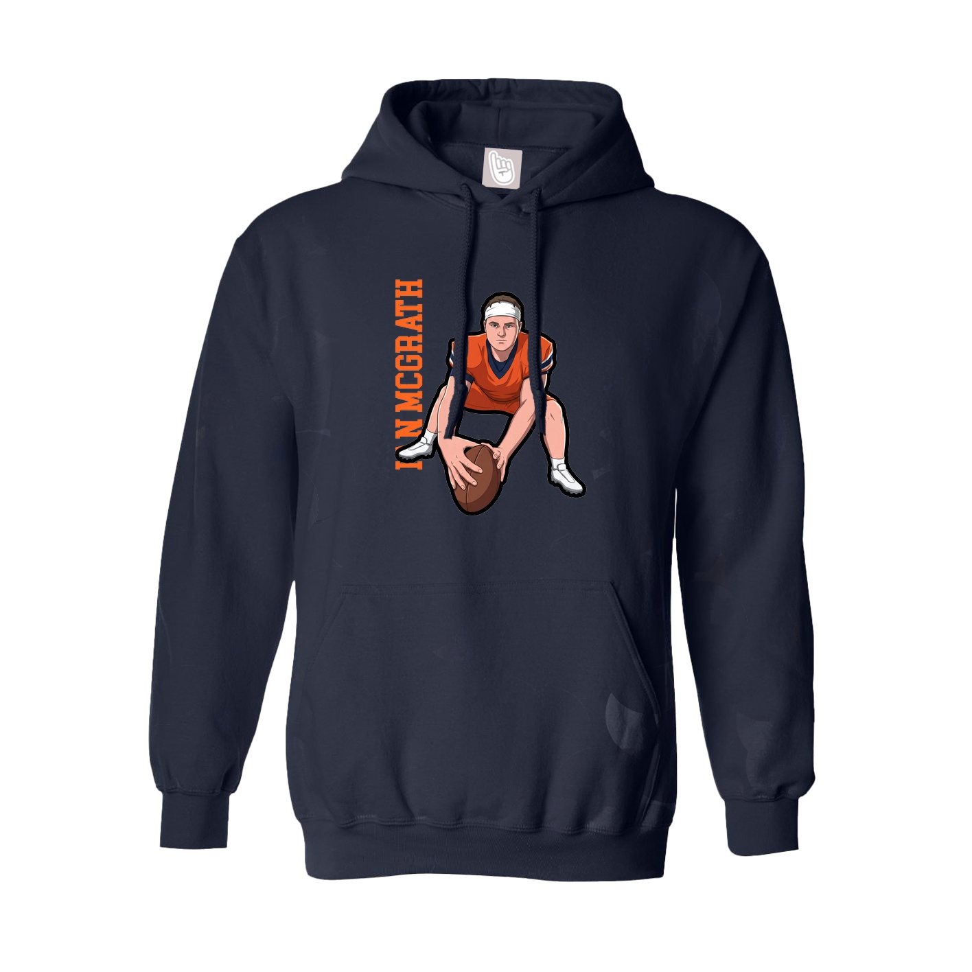Youth Hoodie — Name Vertical in Navy