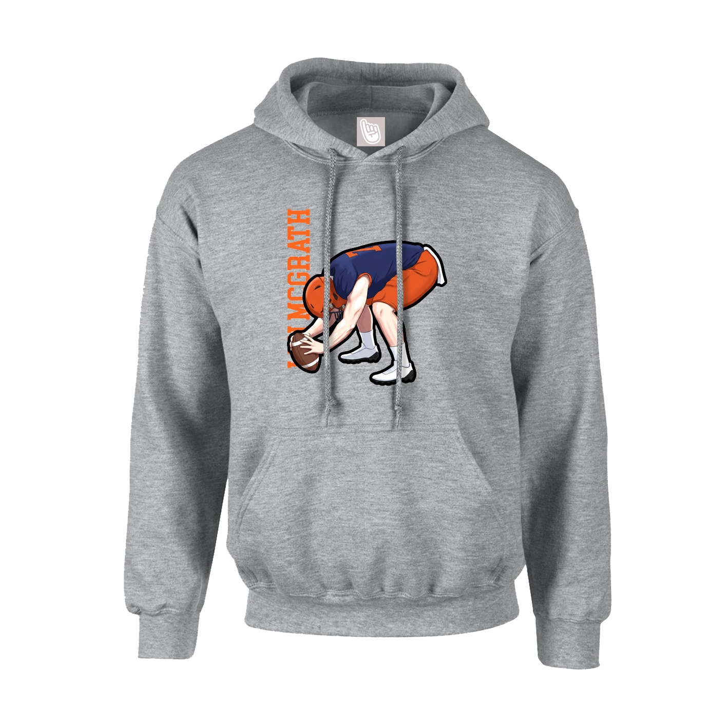 Youth Hoodie — Name Vertical in Grey