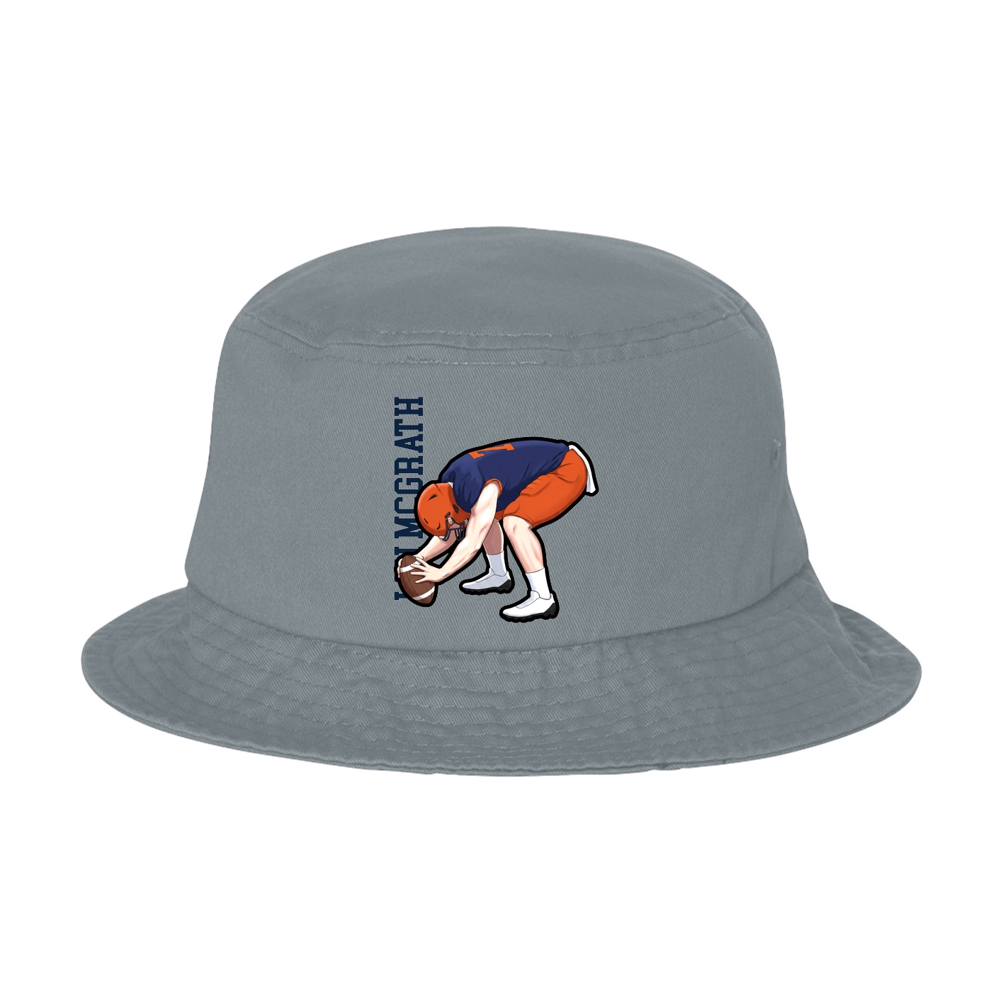 Bucket Cap — Name Vertical in Grey