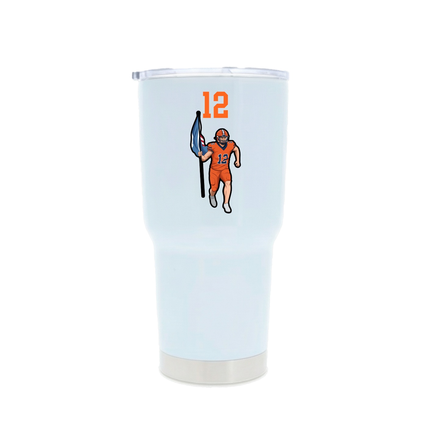 30oz Stainless Steel Tumbler — Number Top in White