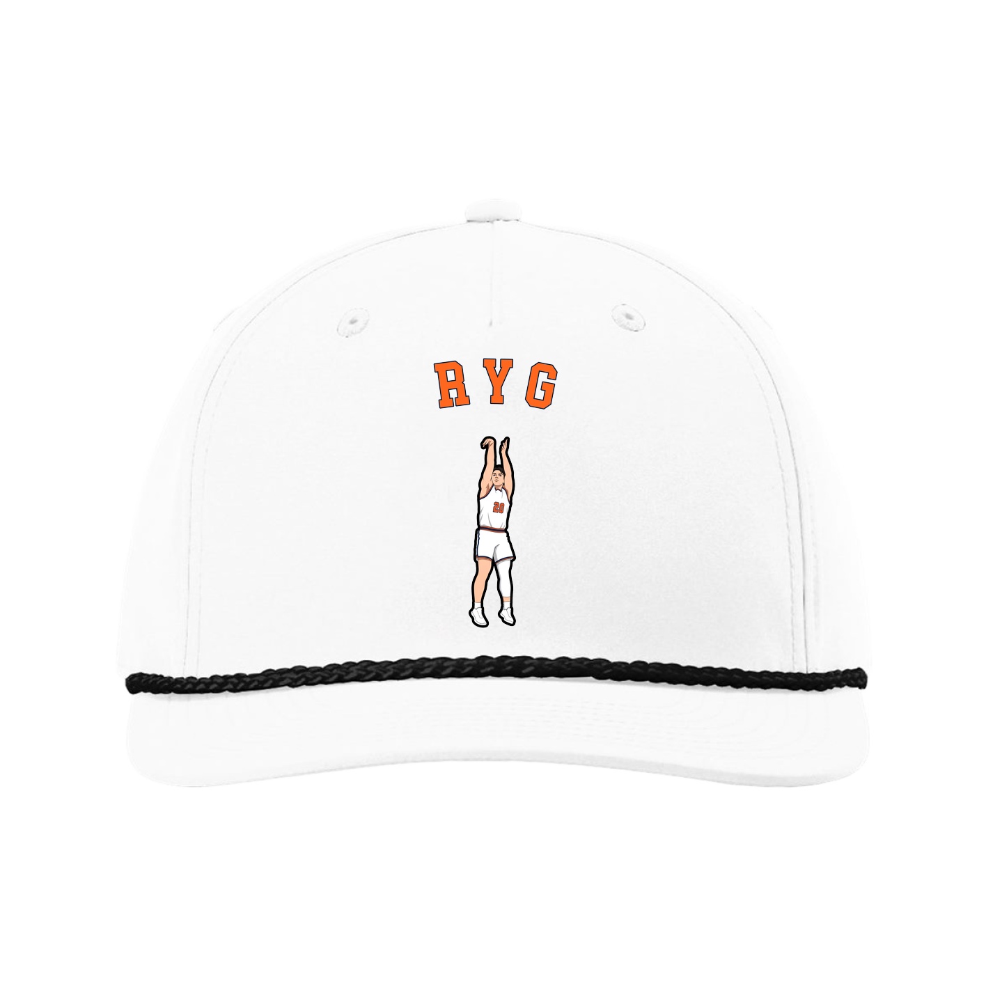 Five-Panel Classic Rope Cap — Shirsey Arch in White