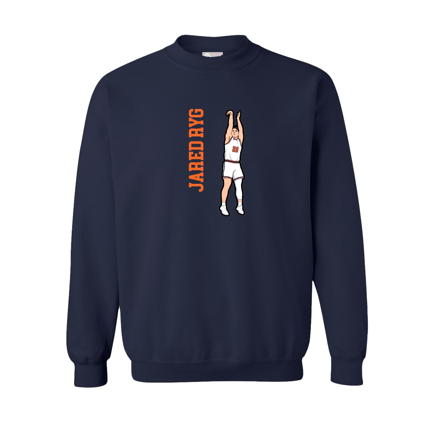 Fleece Crew — Name Vertical in Navy
