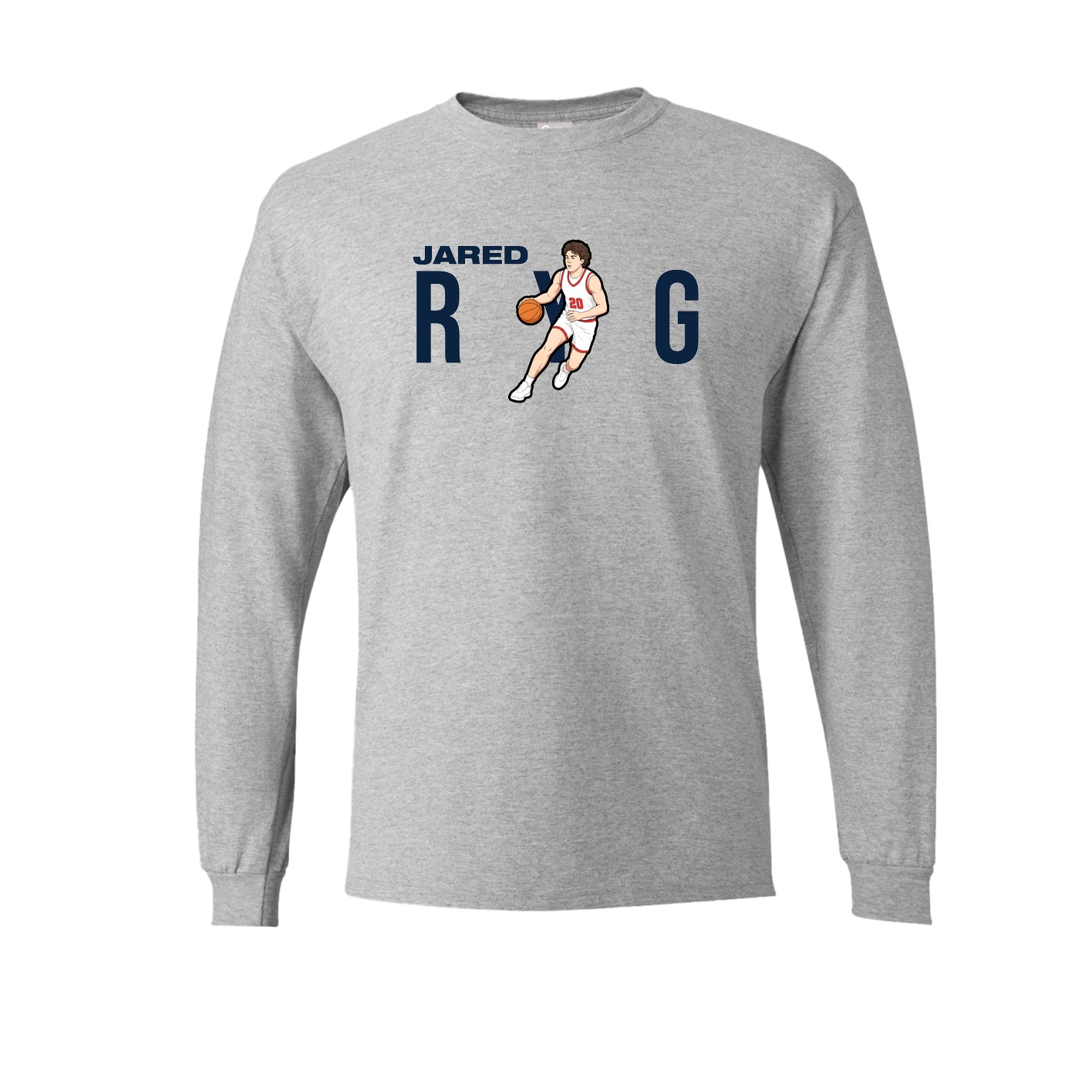 Long Sleeve Tee — Player Name in Grey