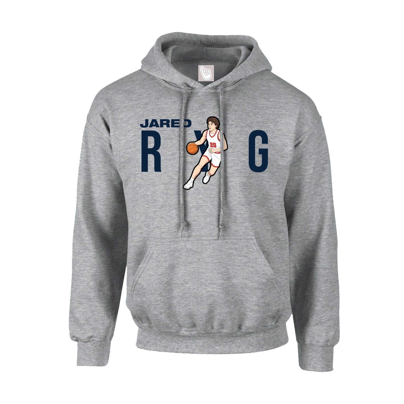 Hoodie — Player Name in Grey