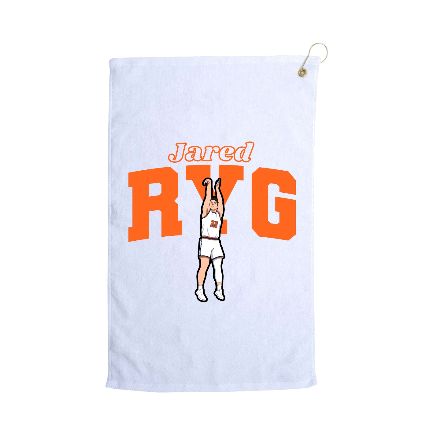 Golf Towel — Name Arch in White