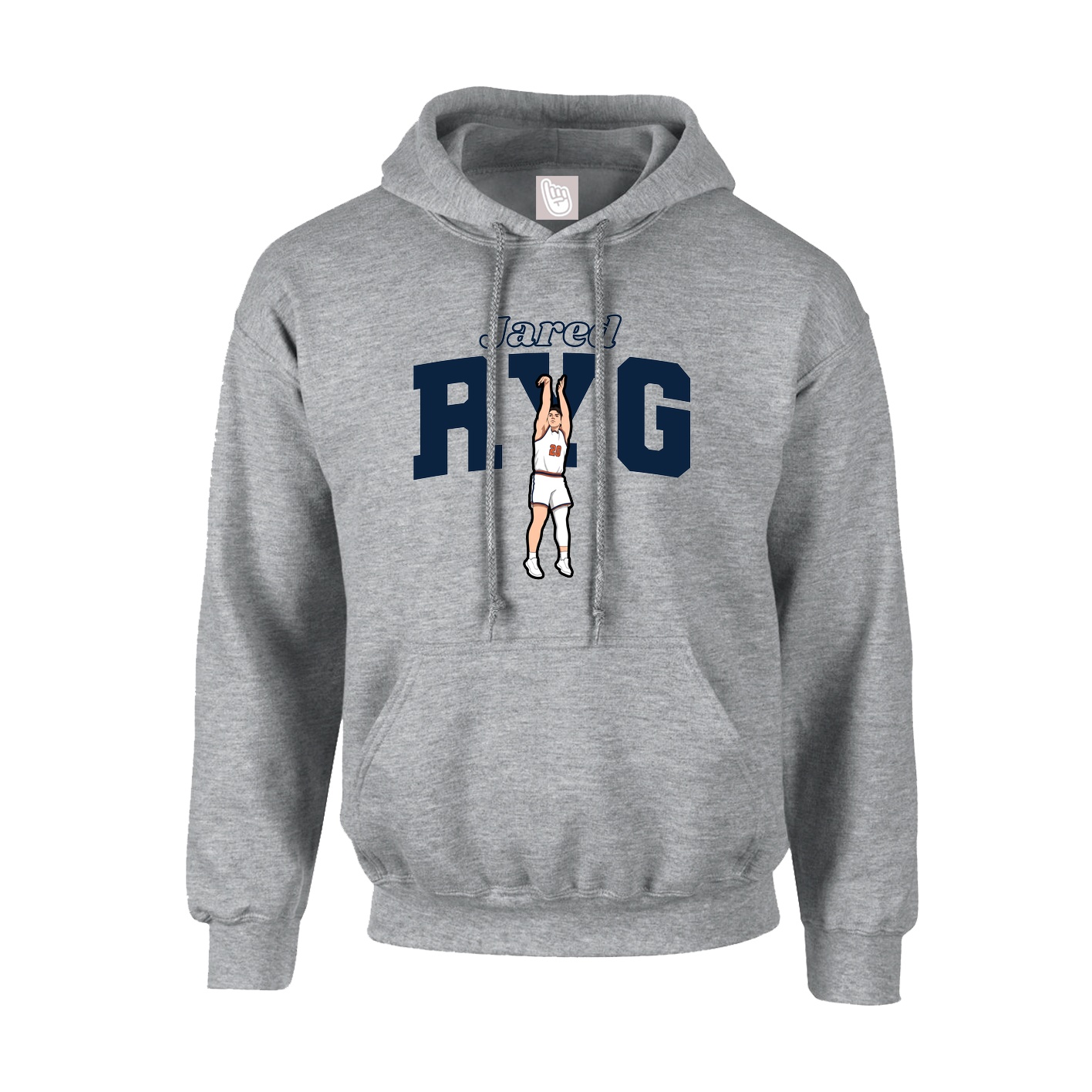 Youth Hoodie — Name Arch in Grey