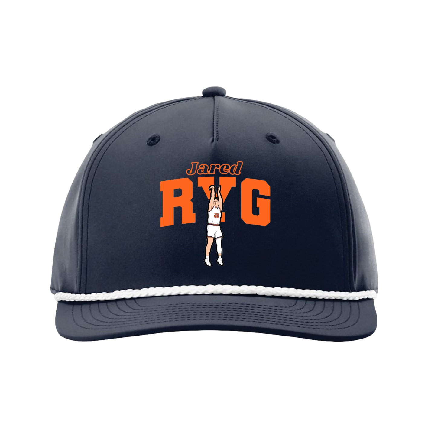 Five-Panel Classic Rope Cap — Name Arch in Navy