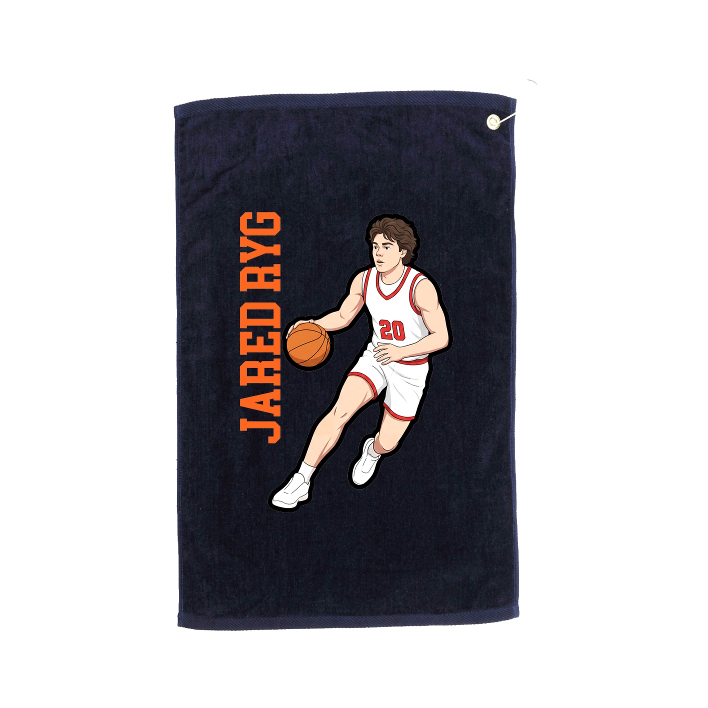 Golf Towel — Name Vertical in Navy