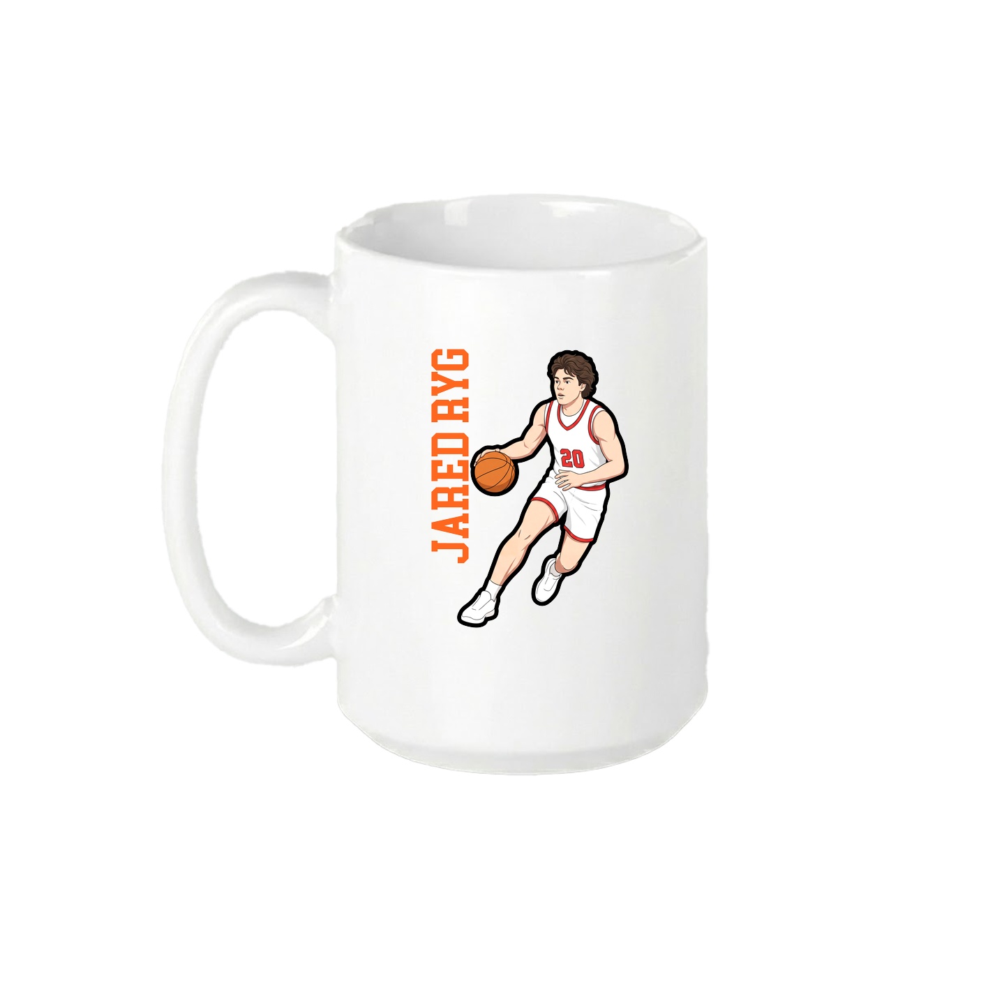 15oz Coffee Mug — Name Vertical in White