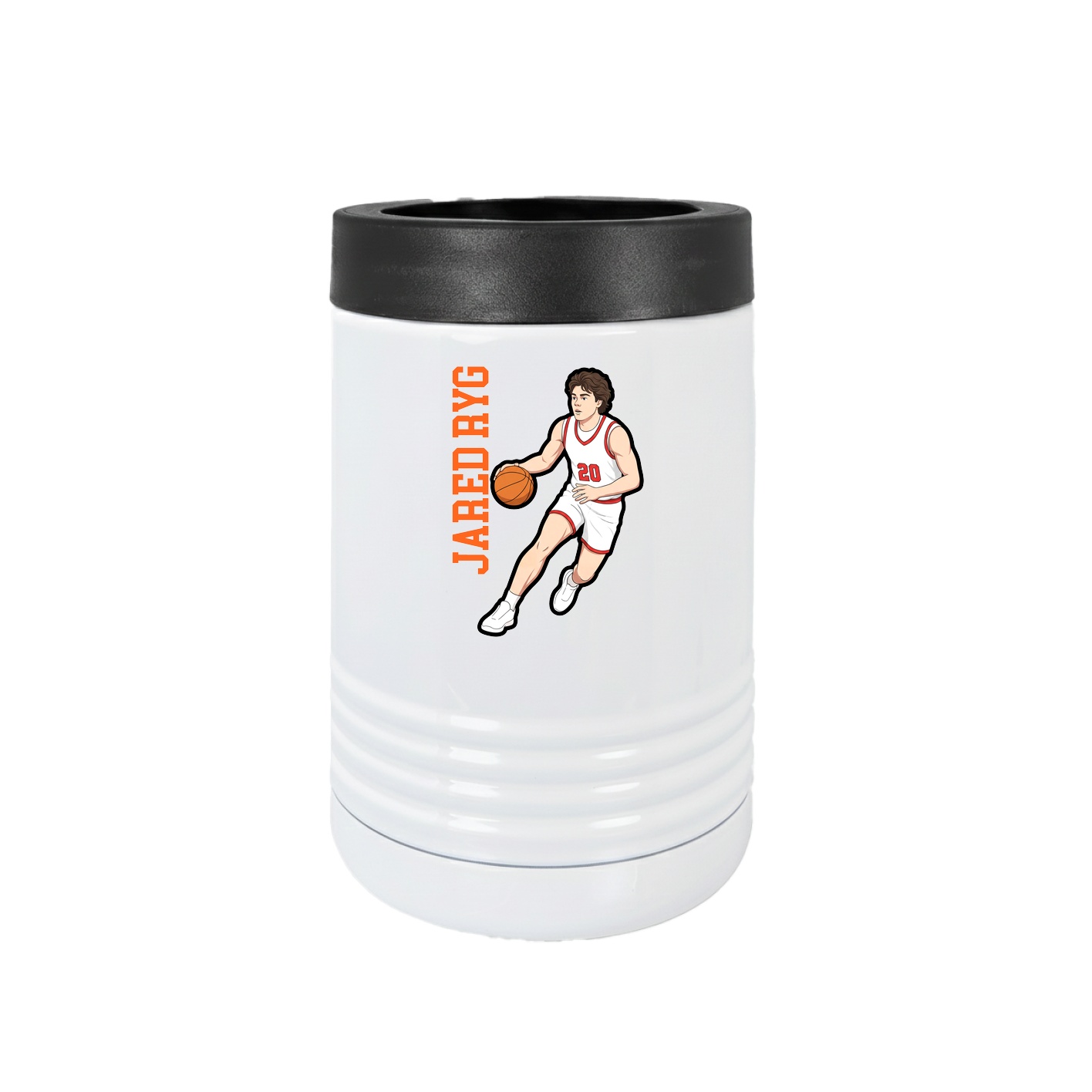 Beverage Holder — Name Vertical in White