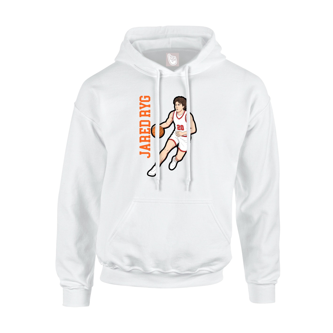 Hoodie — Name Vertical in White