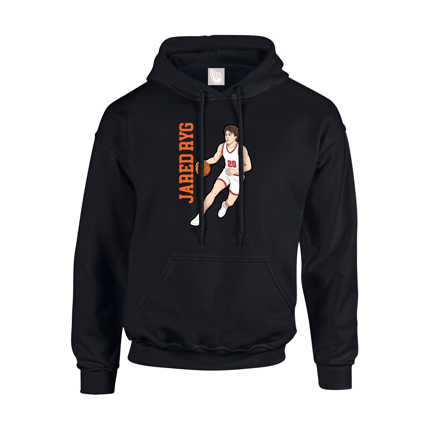Youth Hoodie — Name Vertical in Black