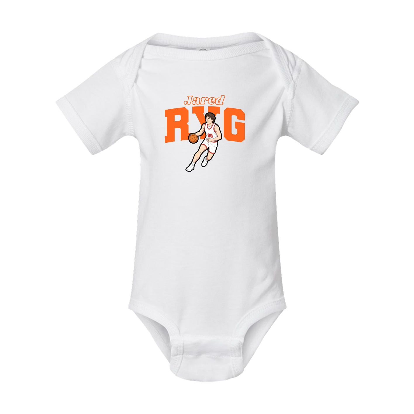 Baby Onesie — Name Arch in White