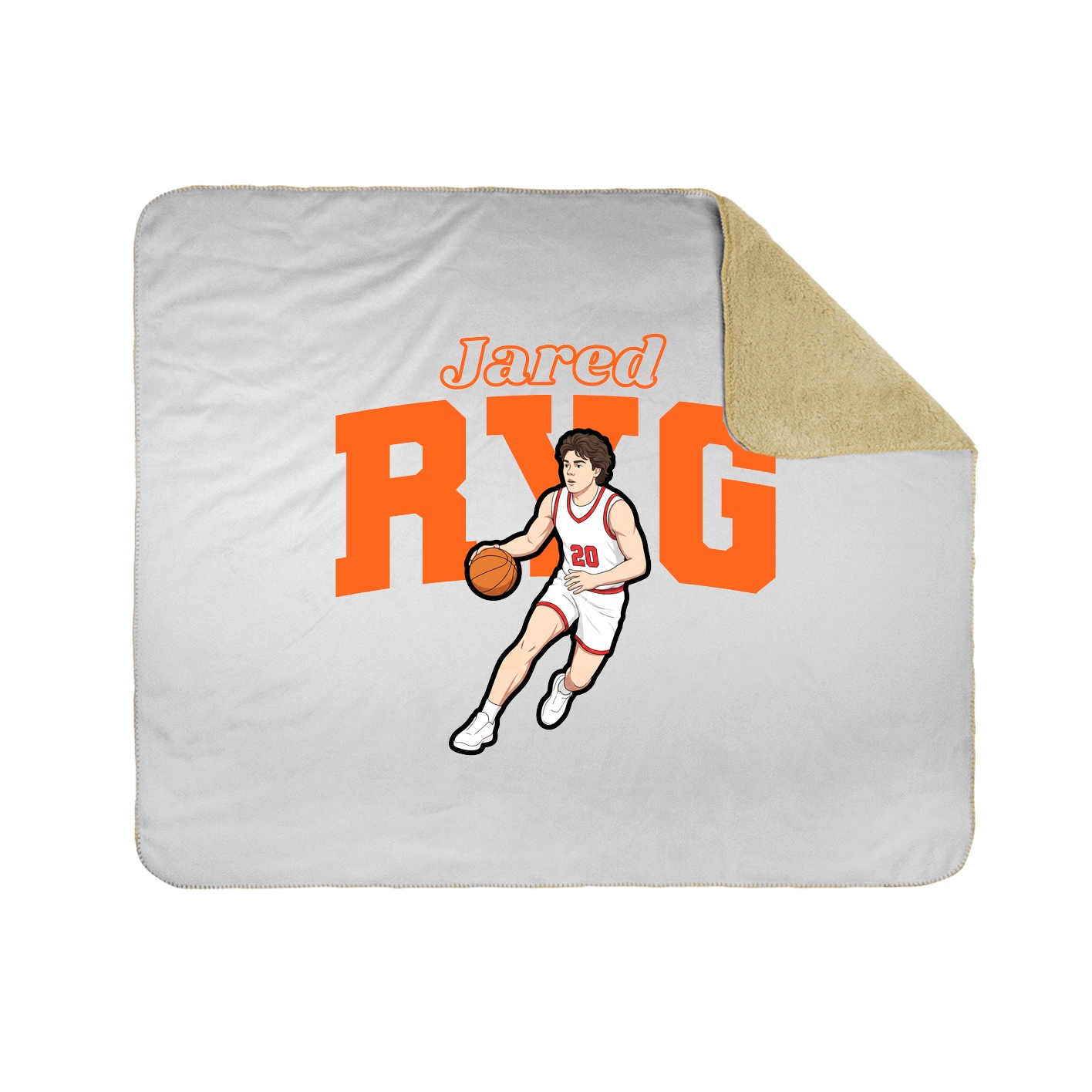 Throw Blanket — Name Arch in White