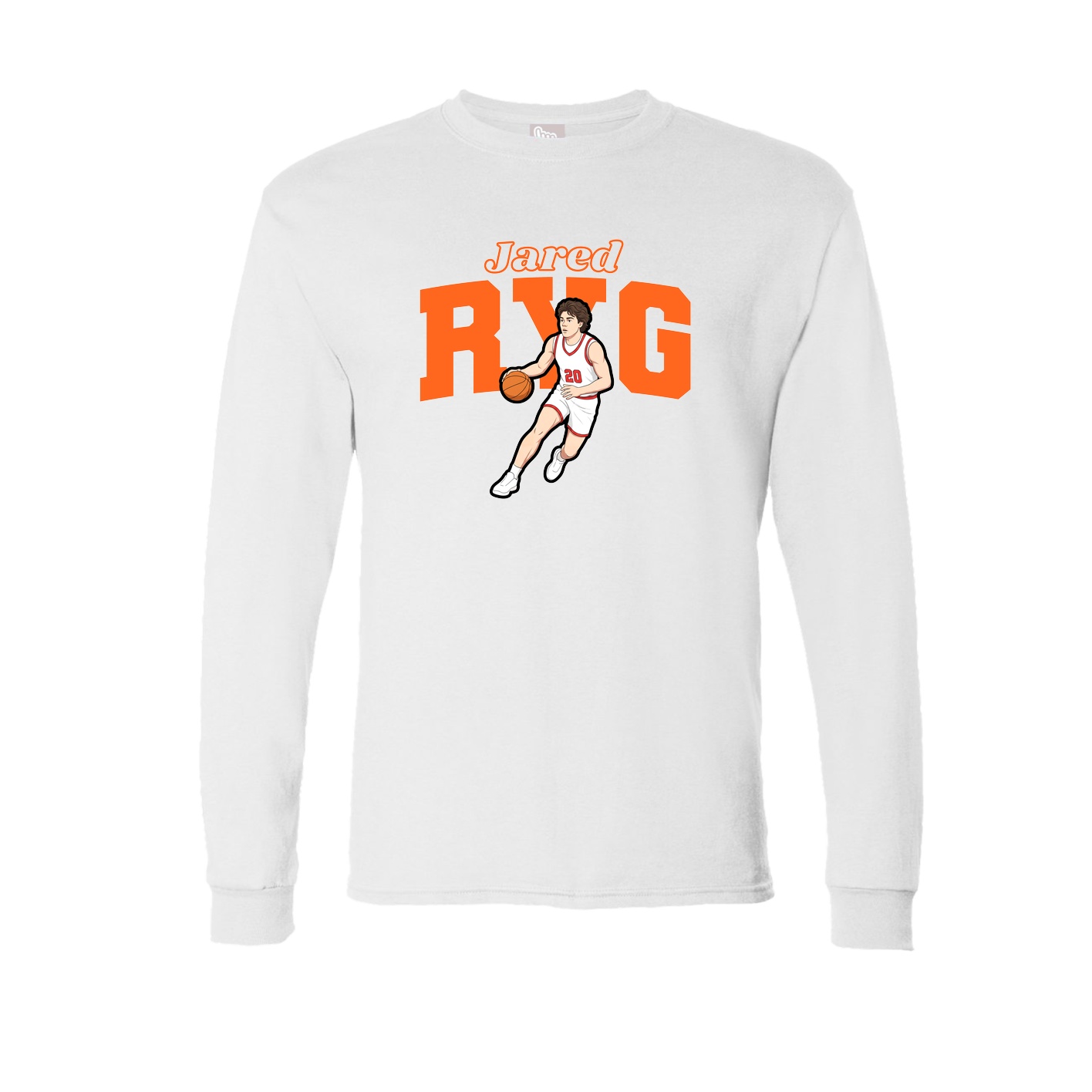 Long Sleeve Tee — Name Arch in White