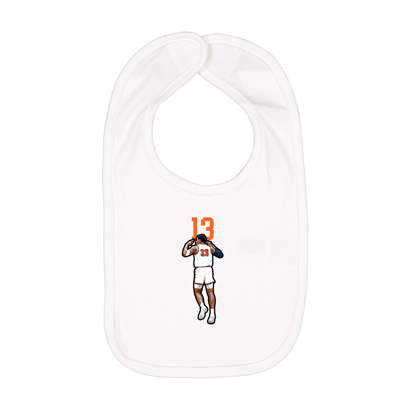 Infant Bib — Number Top in White
