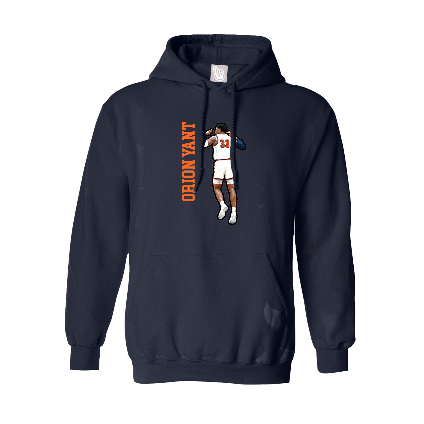Youth Hoodie — Name Vertical in Navy