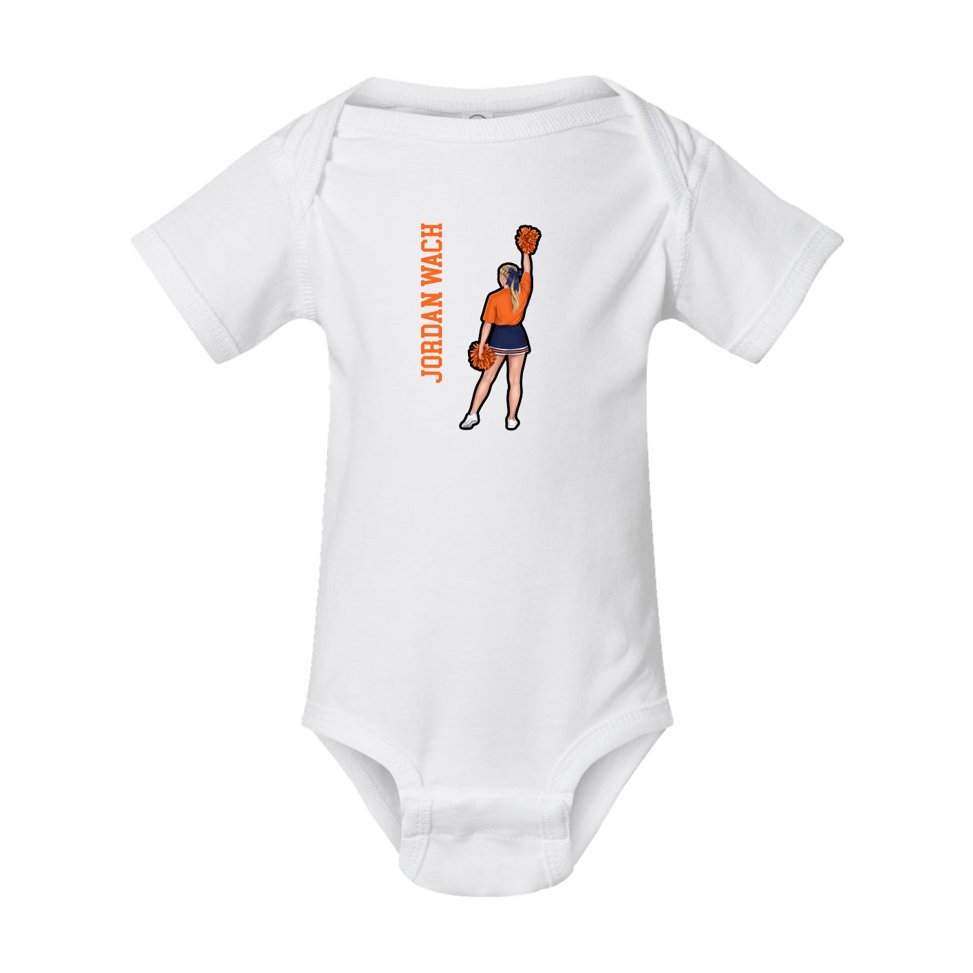Baby Onesie — Name Vertical in White