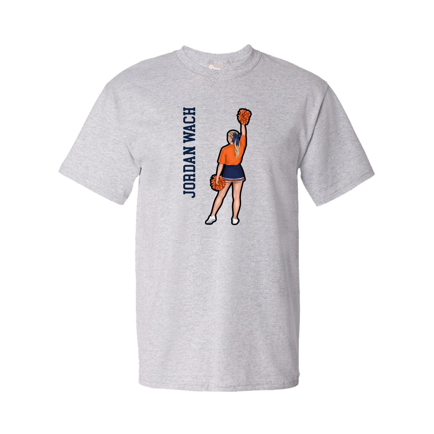 Youth Tee — Name Vertical in Grey